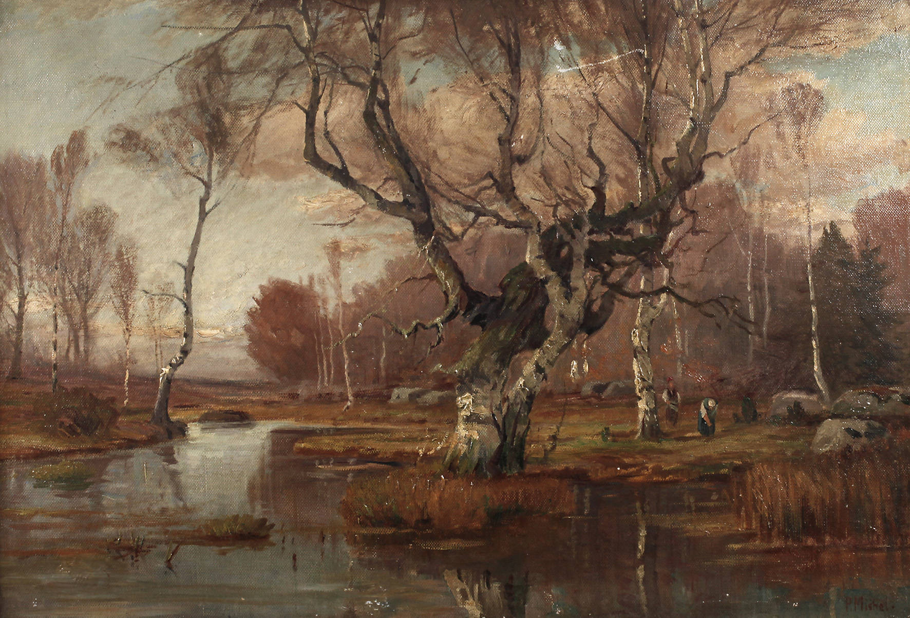 P. Michel, Frauen in herbstlicher Landschaft