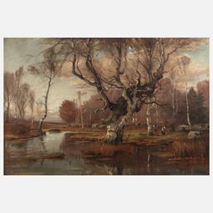 P. Michel, Frauen in herbstlicher Landschaft