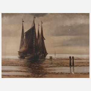 J. Mühle, Fischerboote am Strand