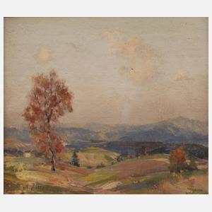 Alexander Peltzer, attr., Herbstlandschaft im Voralpenland