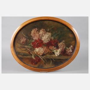Anna Peters, Ovales Stillleben mit Nelken