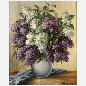 Stosek, Fliederstrauß in Kugelvase