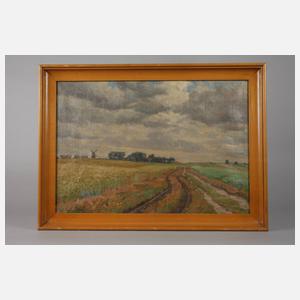 Willi Stöver, Weite Sommerlandschaft mit Windmühle