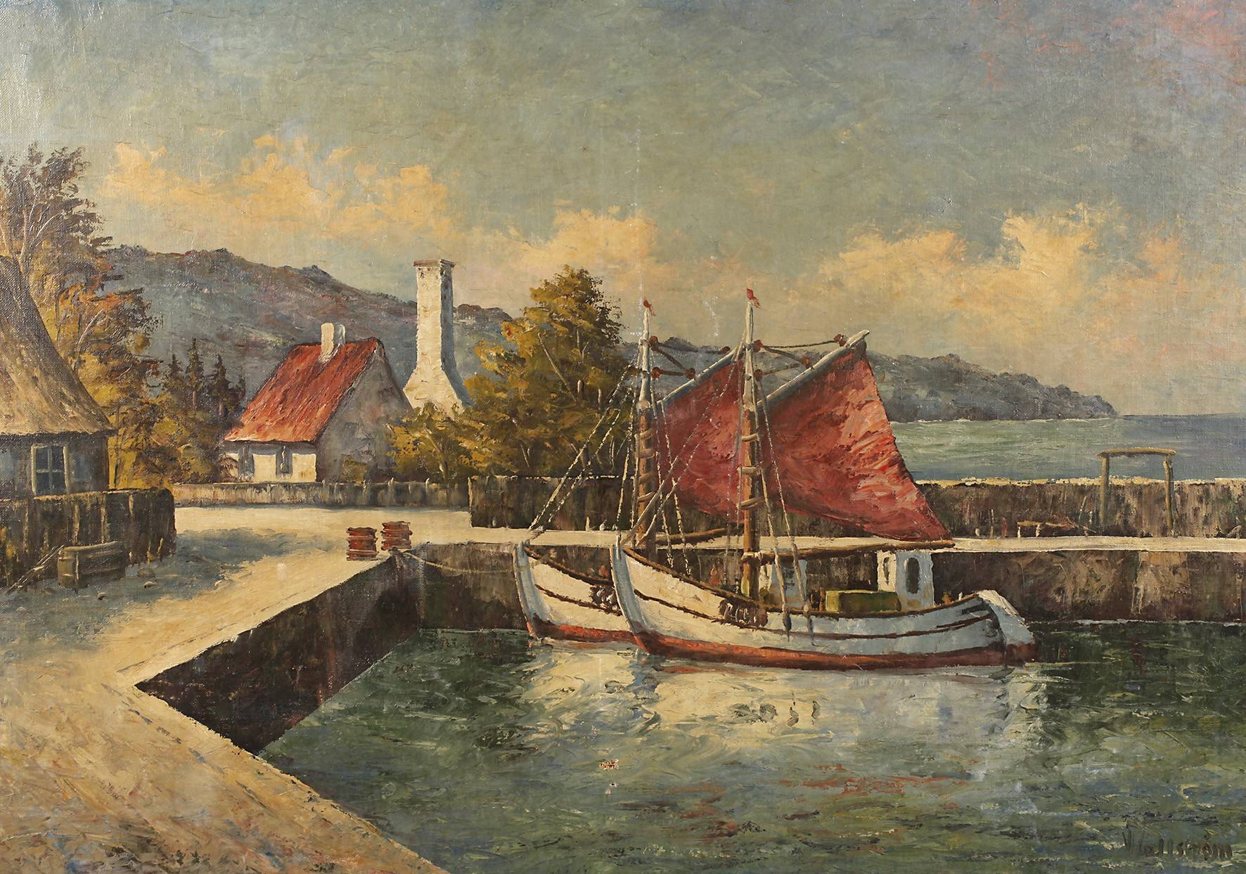 Wallström, Fischkutter im Hafen