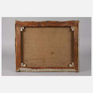 Bäuerin vor niederländischem Dorfidyll