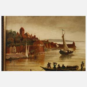 Mittelalterliche Stadt am Meer