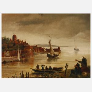 Mittelalterliche Stadt am Meer