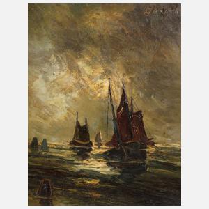 Segelboote in der Abenddämmerung