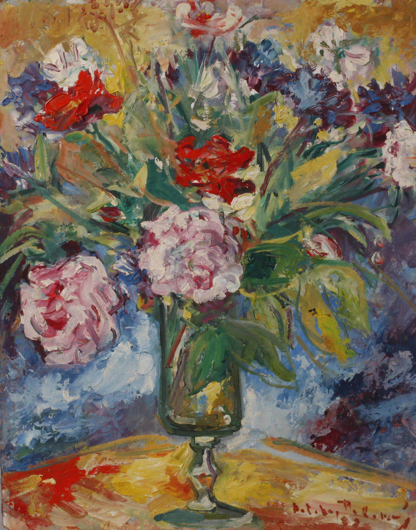 Expressives Blumenstillleben