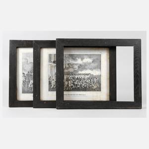 Drei schwarze Biedermeierleisten