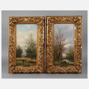 Paar Goldstuckrahmen