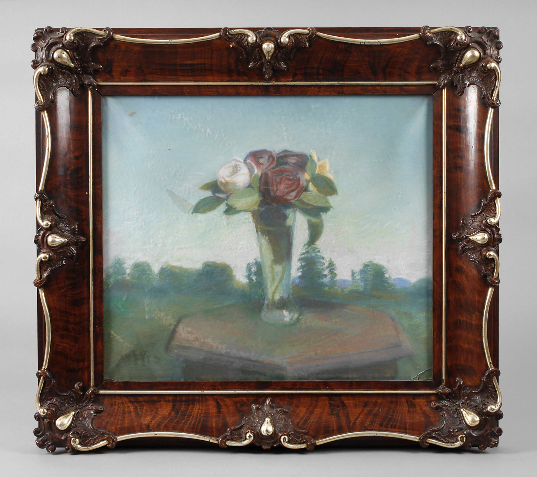 Teilvergoldeter Stuckrahmen