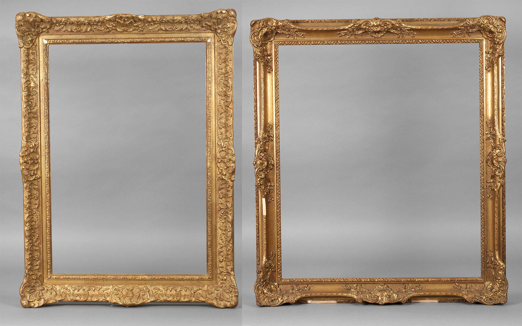 Zwei Goldstuckrahmen