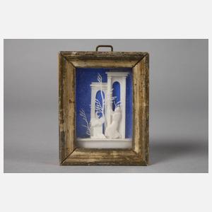 Drei Elfenbeinschnitzereien Biedermeier