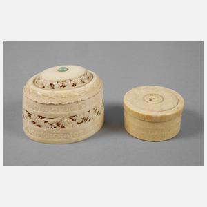 Zwei Elfenbeindosen