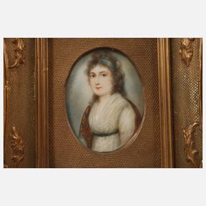 Vier Elfenbeinminiaturen