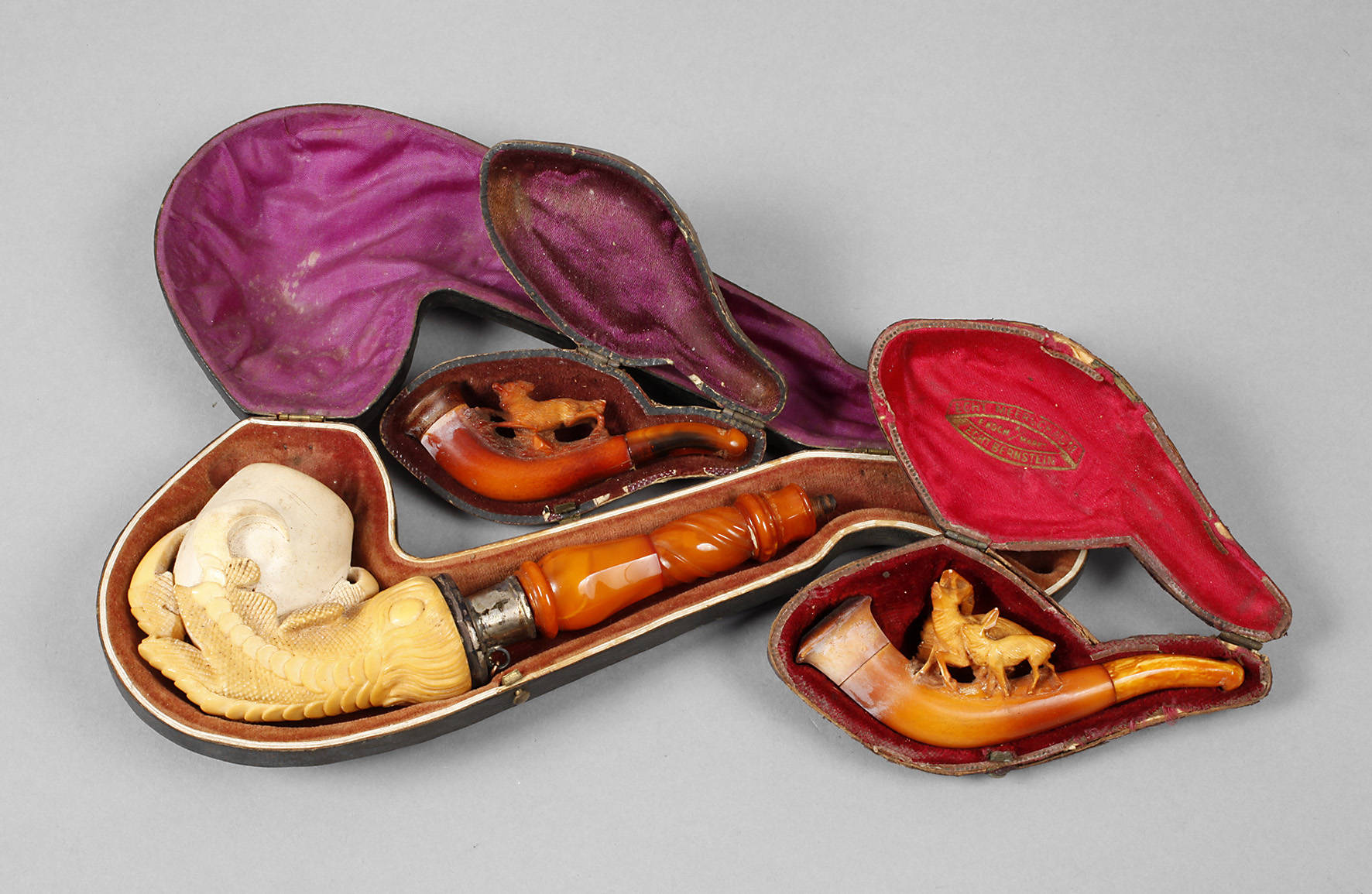 Drei Meerschaumpfeifen