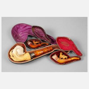 Drei Meerschaumpfeifen