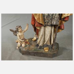 Große geschnitzte Heiligenplastik