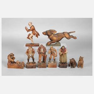 Konvolut figürliche Schnitzereien