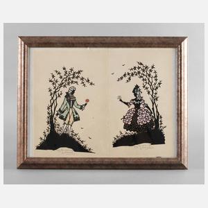 Paar Scherenschnitte