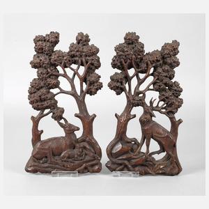 Paar jagdliche Appliken