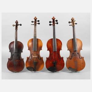 Vier Violinen im Etui