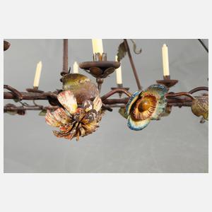 Florale Deckenlampe Schmiedeeisen