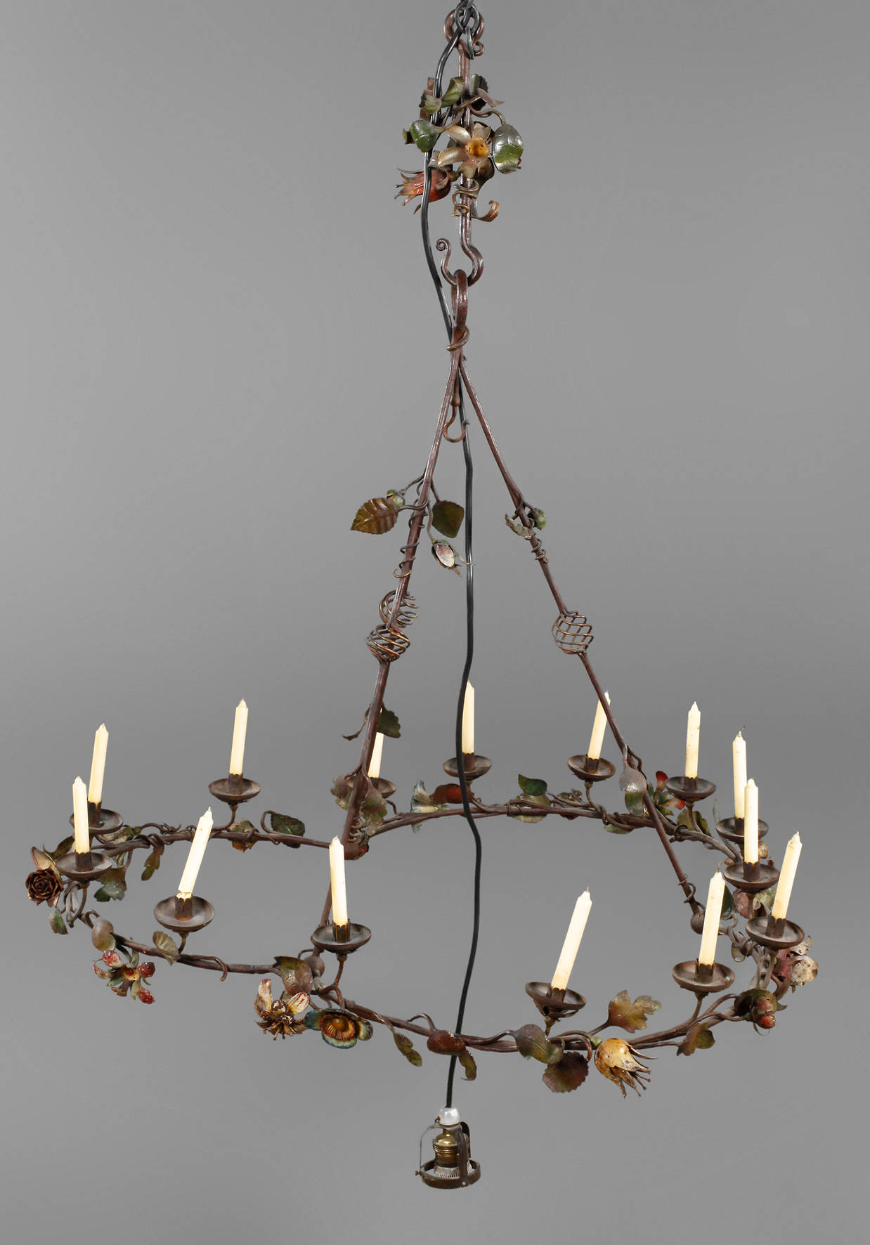 Florale Deckenlampe Schmiedeeisen