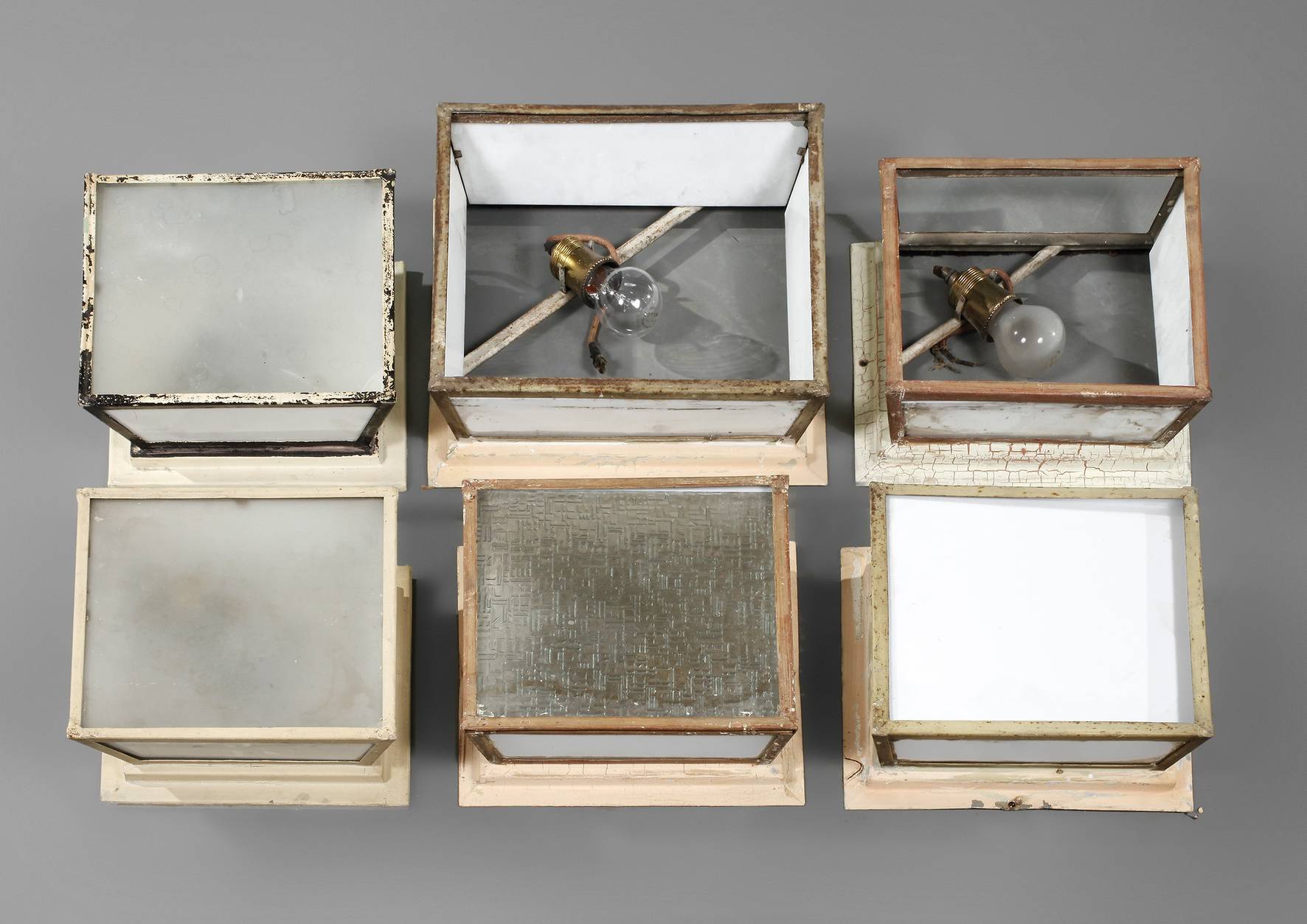 Sechs Deckenlampen Art deco