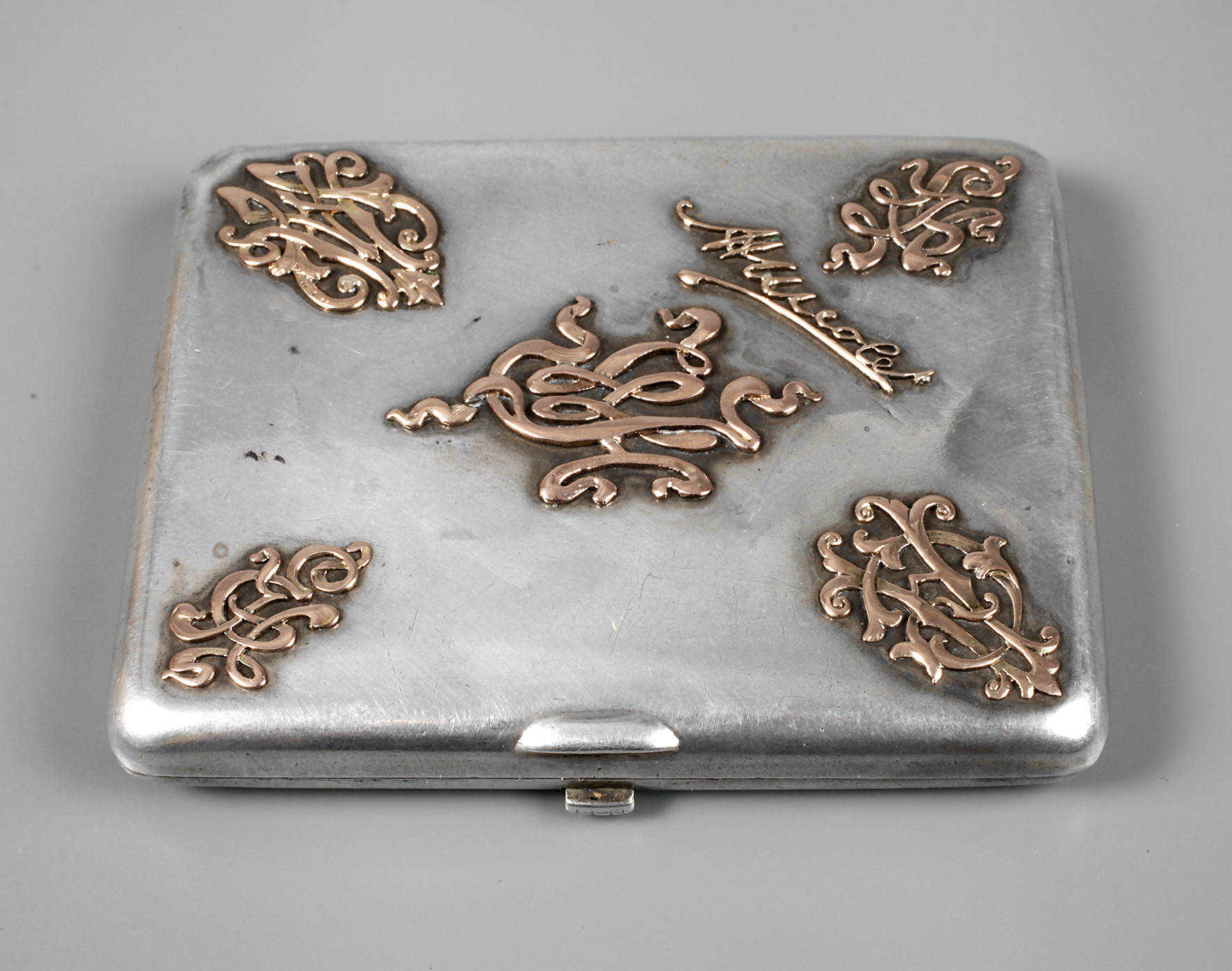 Russische Zigarettendose Silber