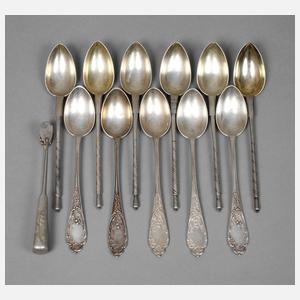 Konvolut russische Eislöffel Silber