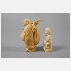 Zwei Elfenbeinschnitzereien