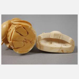 Zwei Elfenbeinschnitzereien