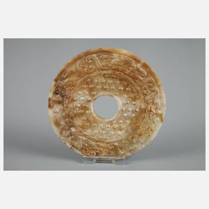 Jade Bi Disc mit Chi Long-Drachen