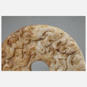 Jade Bi Disc mit Chi Long-Drachen