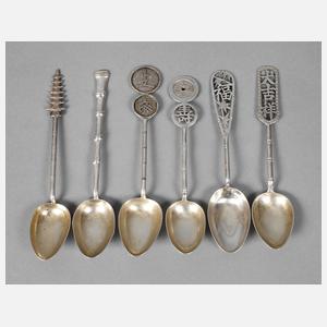 Sechs Zierlöffel