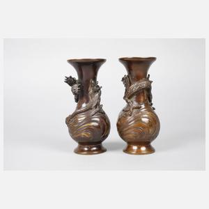 Paar Bronzevasen