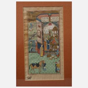 Zwei persische Miniaturmalereien