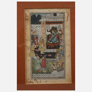 Zwei persische Miniaturmalereien