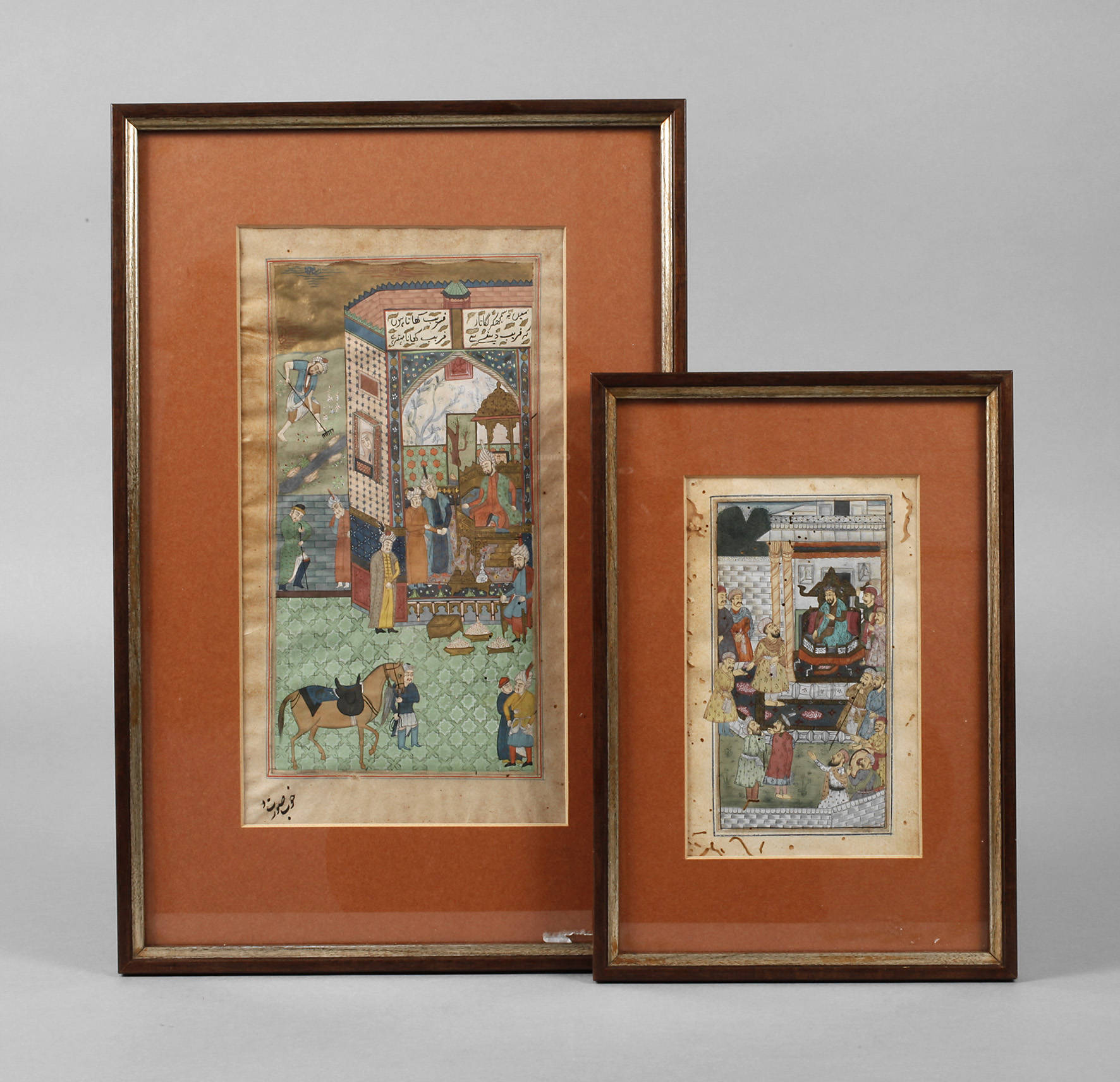 Zwei persische Miniaturmalereien