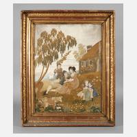 Seidenstickerei Familienidyll111