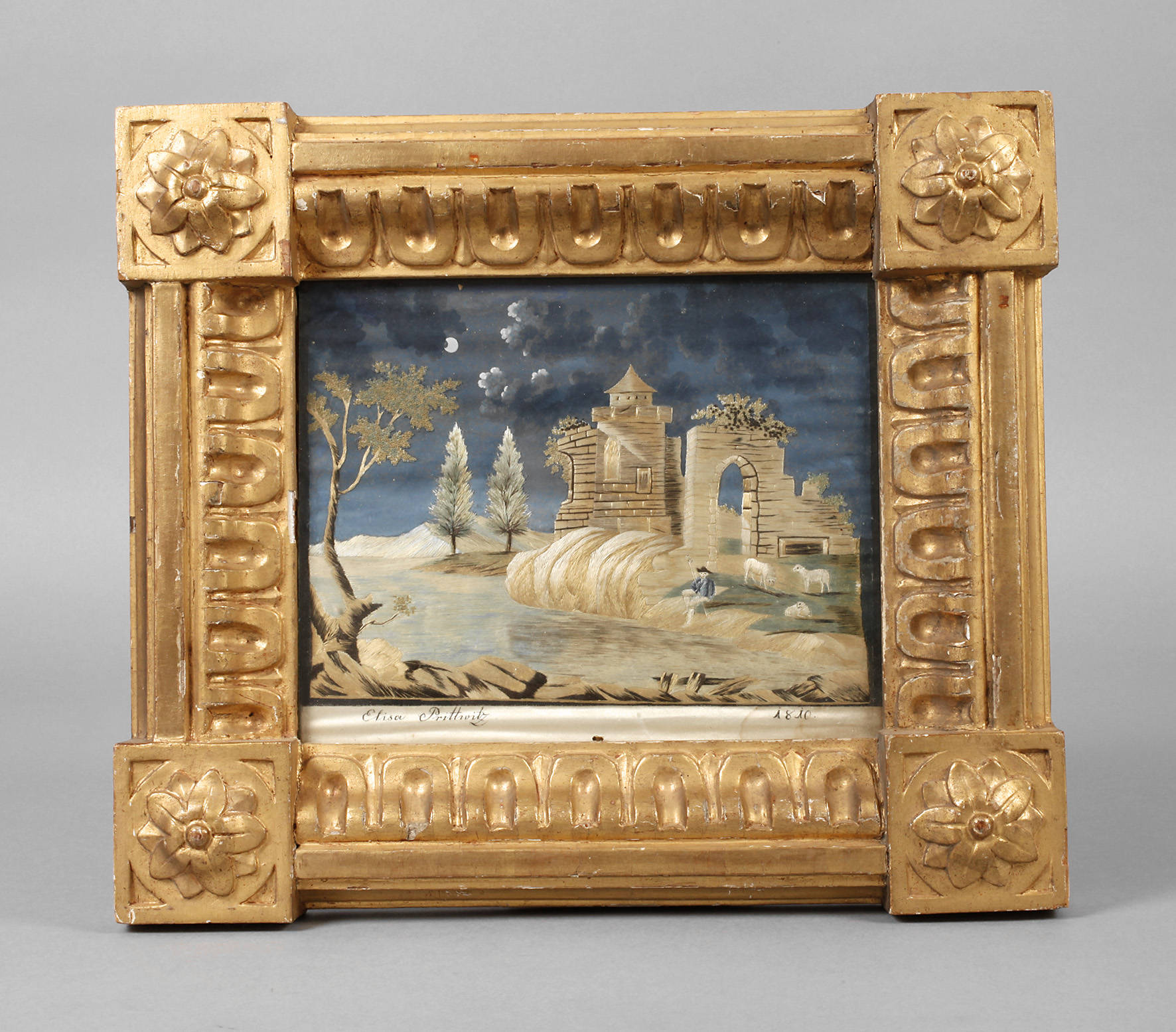 Klassizistische Seidenstickerei