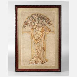 Stickbild nach Alfons Mucha