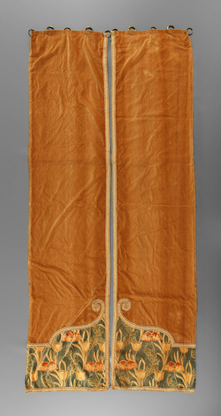 Paar Samtvorhänge Jugendstil