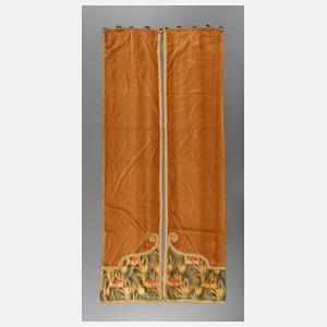 Paar Samtvorhänge Jugendstil