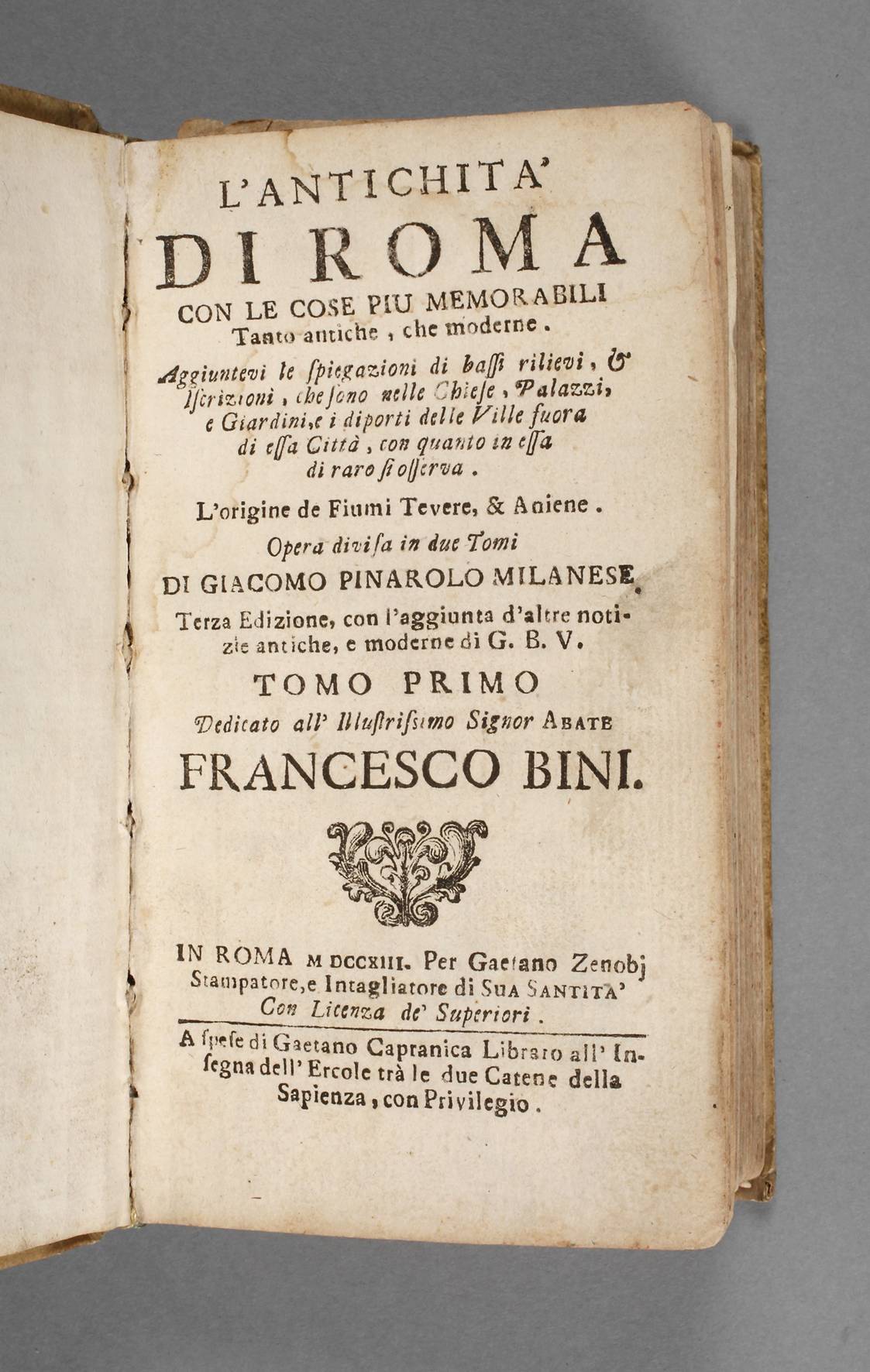 Giacomo Pinarolos Romführer 1713