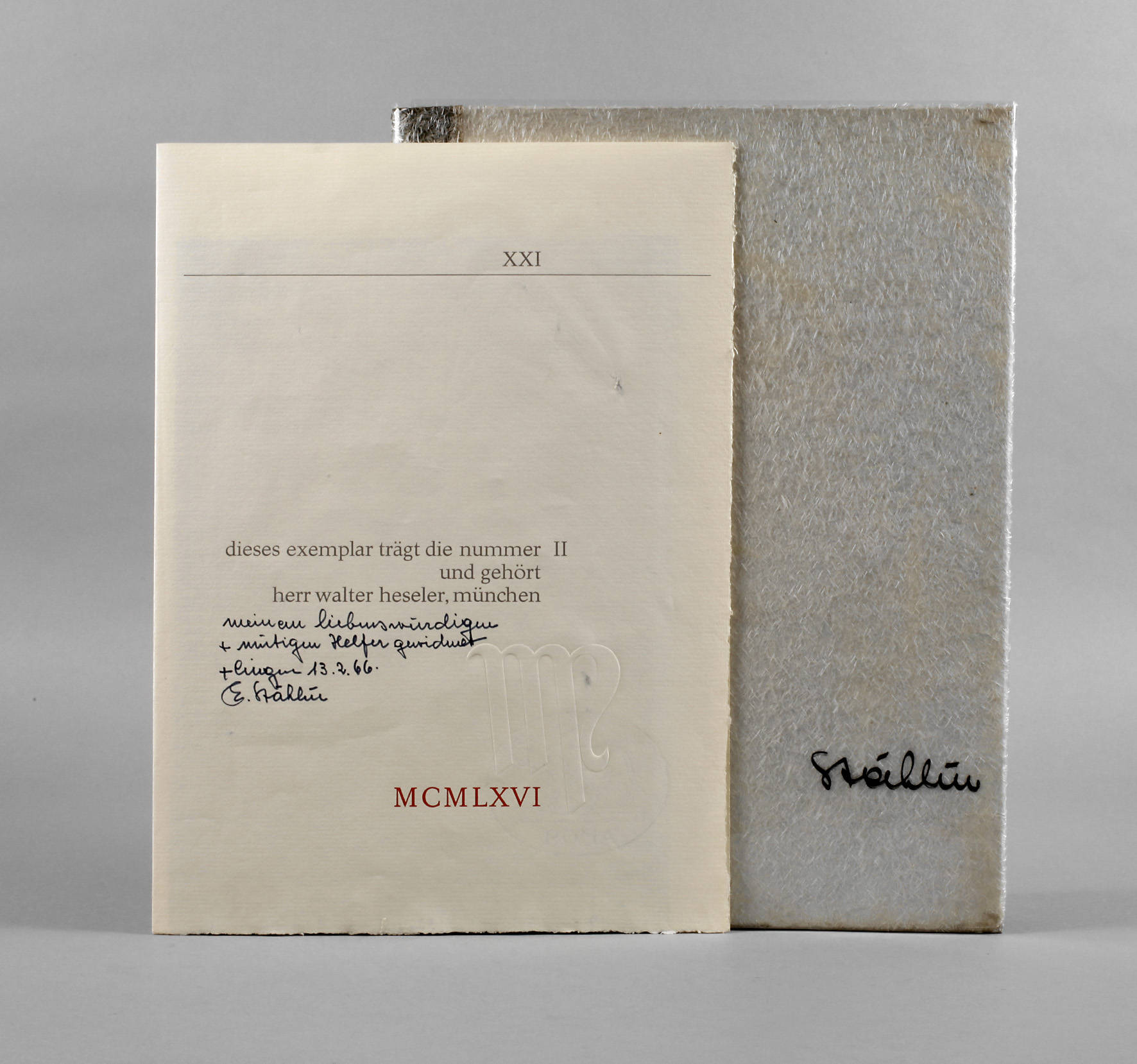 Dedikation an Erwin Stählin