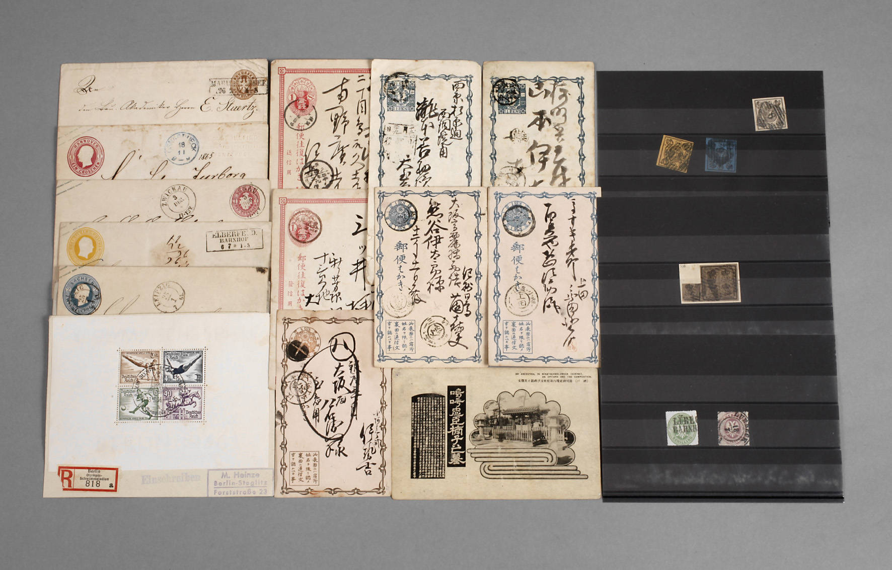 Briefmarken und Belege AD, DR mit GS Japan