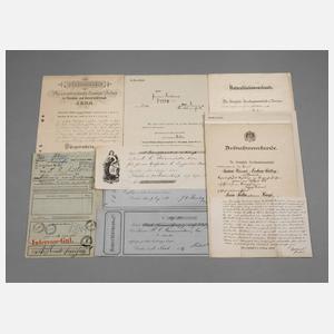 Konvolut amtliche Dokumente Mitteldeutschland, um 1900